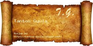 Tantos Gyula névjegykártya